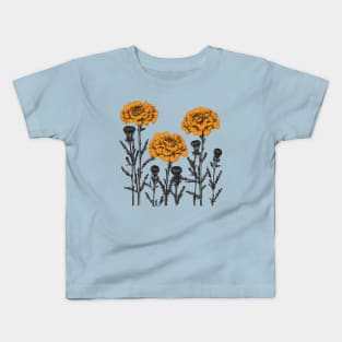 Marigold Flowers Botanical Kids T-Shirt